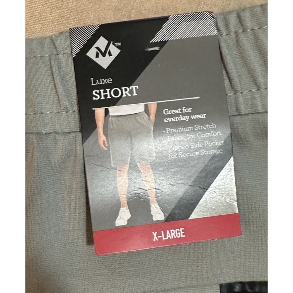 Member's Mark Men's Green Luxe Shorts XL Stretch Drawstring Zip Pocket Solid - Picture 3 of 9